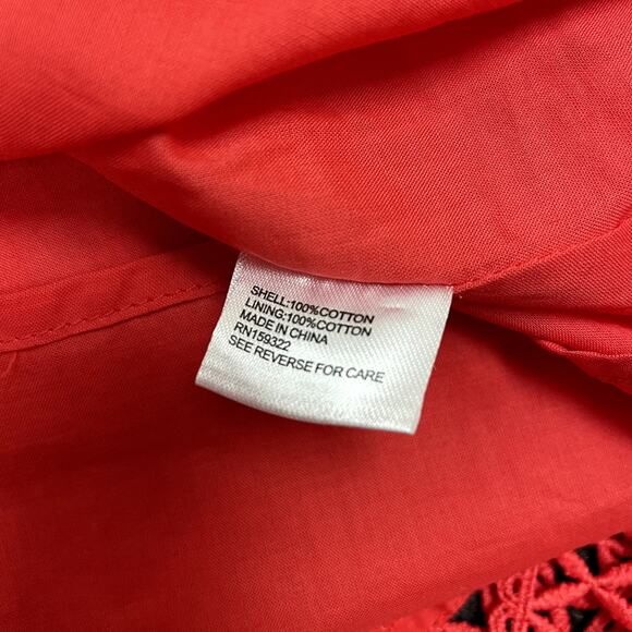 Evereve Juliana Coral Dress XS Cayenne Embroidered Lace Ruffle - Picture 14 of 16